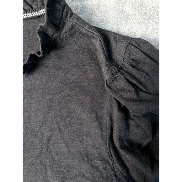 Maeve by Anthropologie Ruched Sleeve Long Sleeve Tee Black Women’s Large - Picture 7 of 7